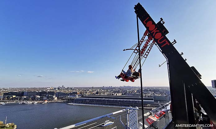 adam lookout over the edge swing ride amsterdam