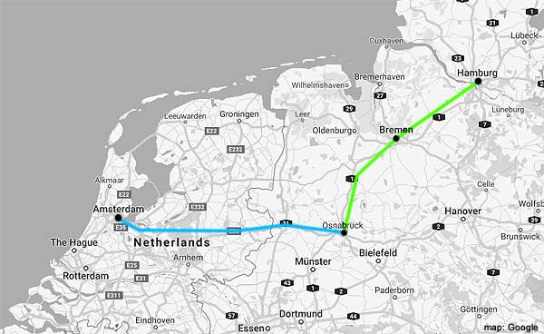 amsterdam-hamburg rail map