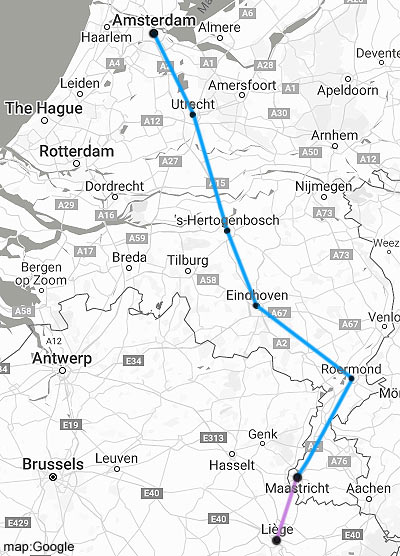 amsterdam-liege rail map
