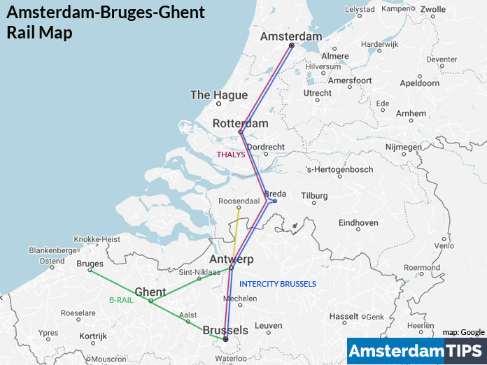 amsterdam-bruges rail map