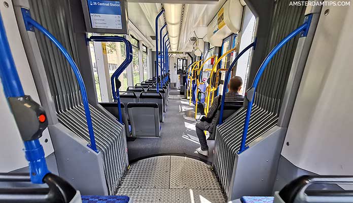 amsterdam tram seats and info screen