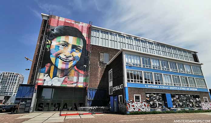 anne frank mural ndsm-wharf amsterdam