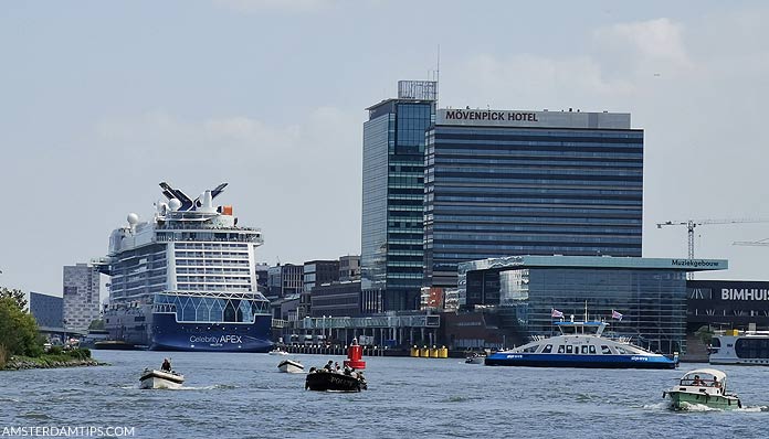 cruise ship at amsterdam cruise port