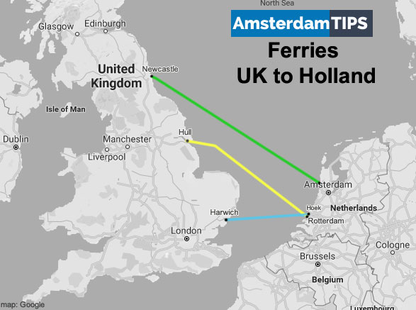 ferry map uk holland