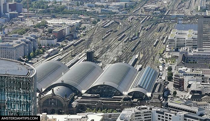 frankfurt main station - aerial view