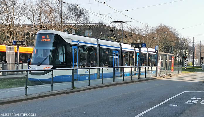 gvb tram 5 at amsterdam zuid