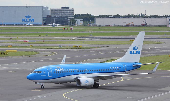 KLM boeing 737 aircraft at Amsterdam Schiphol airport
