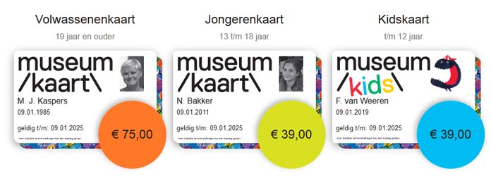 museumkaart (netherlands) card options