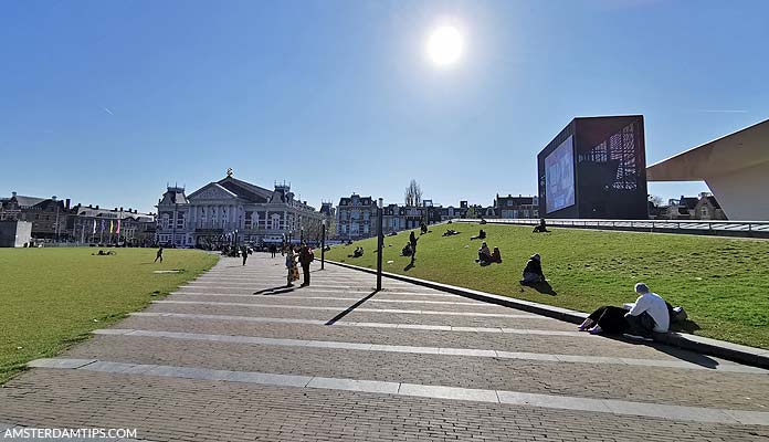 museumplein amsterdam on a sunny day