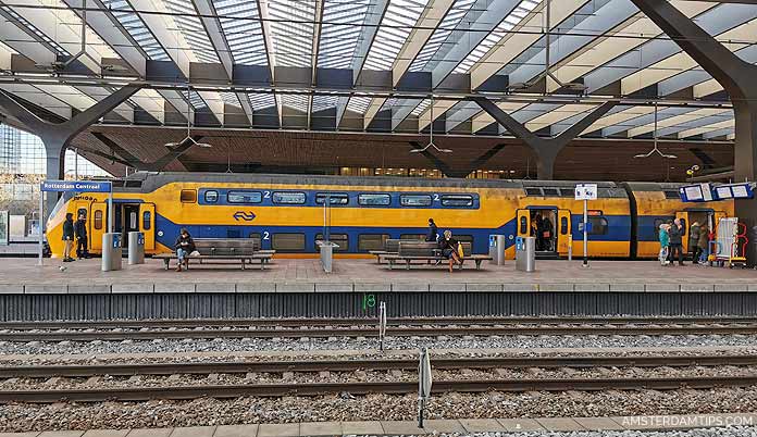 ns dutch railways train and passengers