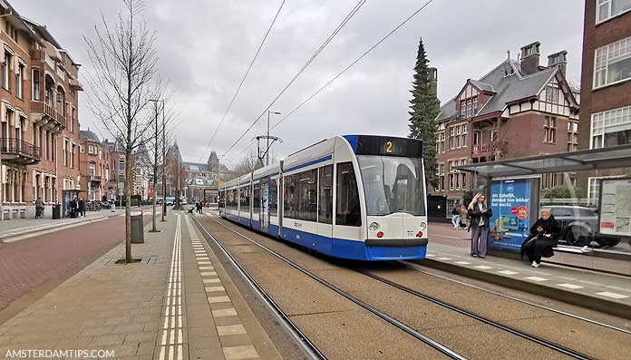 tram 2 amsterdam - museumplein stop