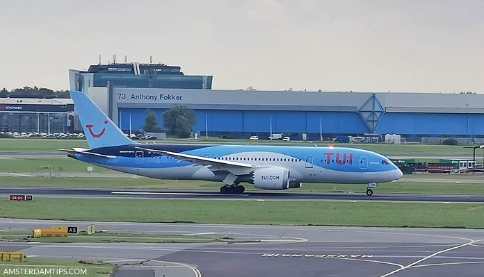 tui fly boeing 787 aircraft at Amsterdam